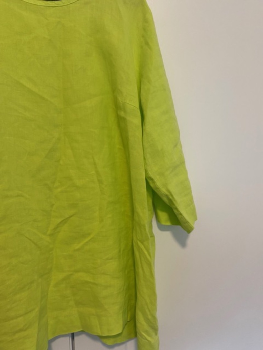 Flax Lagenlook 100% Linen Tunic In Key Lime Size Medium - Picture 6 of 7